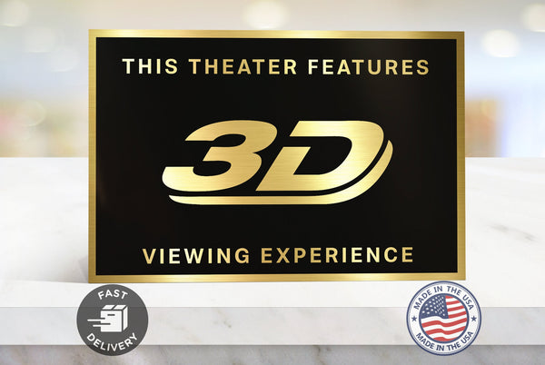 3D Home Movie Theater Sign
