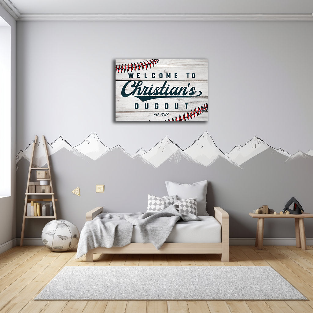 Personalized Baseball Name Sign | Custom Gift for Baseball Fans | Kids Wall Art | Baseball Player Sign