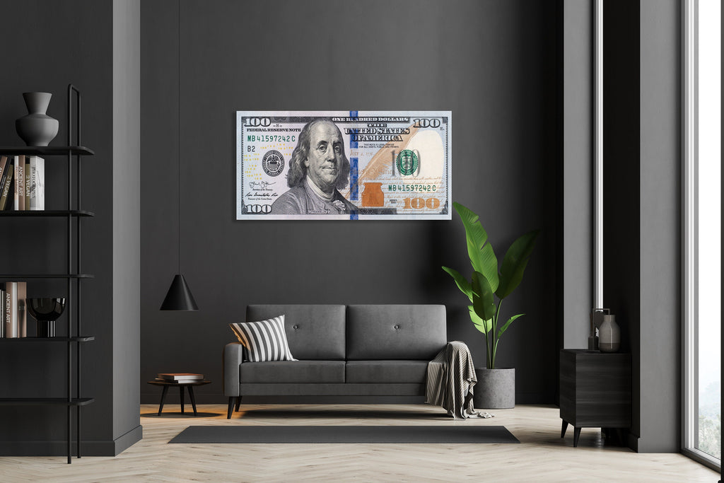 Personalized Floating Acrylic Print | 100 Bill Wall Art | Hundred Dollar Bill Sign | Hundred Dollar | 100 | Money Cash Sign